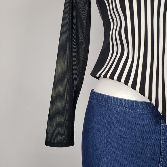 Ribkoff Trends Black Striped Top Size 8 - Picture 4 of 10